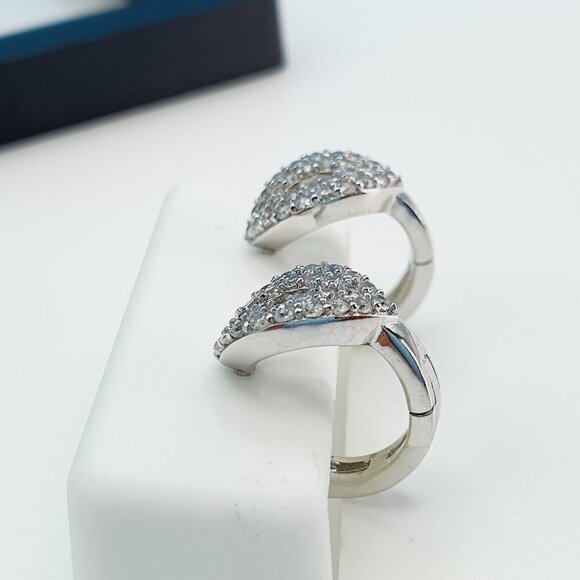 925 Sterling Silver AAAAA Level Cubic Zirconia Earrings  \
